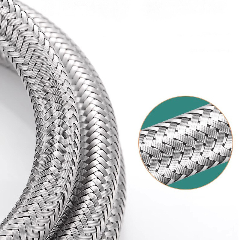 Slavina od nehrđajućeg čelika 304 Pletena cijev za vodu 1/2 inča Slavina za toplu i hladnu vodu Dovodno crijevo Grijač Fleksibilna spojna cijev