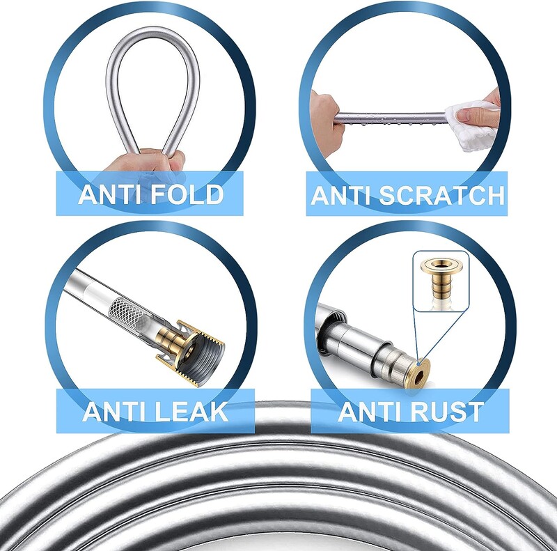 1.5/2.0M PVC silikonsko crijevo za glavu tuša Fleksibilna cijev Cijev visokog pritiska vode Snažna višeslojna vodovodna oprema Kupaonski pribor