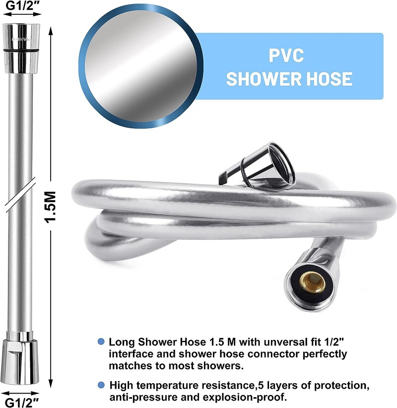 1.5/2.0M PVC silikonsko crijevo za glavu tuša Fleksibilna cijev Cijev visokog pritiska vode Snažna višeslojna vodovodna oprema Kupaonski pribor