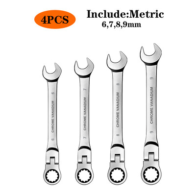 WOZOBUY painduva peaga põrkvõtme komplekt, meetermõõdustik, kroom-vanadiumterasest kombineeritud mutrivõtme võtmekomplektid riistvara käsitööriist