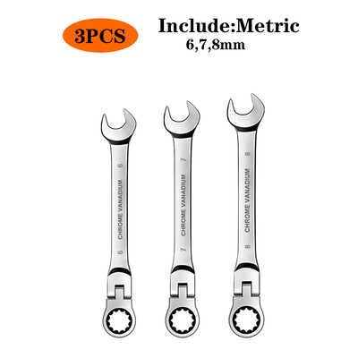 WOZOBUY painduva peaga põrkvõtme komplekt, meetermõõdustik, kroom-vanadiumterasest kombineeritud mutrivõtme võtmekomplektid riistvara käsitööriist