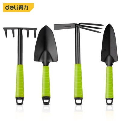 Σετ εργαλείων κηπουρικής Deli Shovel Hoe Harrow 1/3/4 τμχ με λαβή με επικάλυψη PP, Εργαλείο κηπουρικής μπονσάι μεταμόσχευσης γκαζόν κήπου