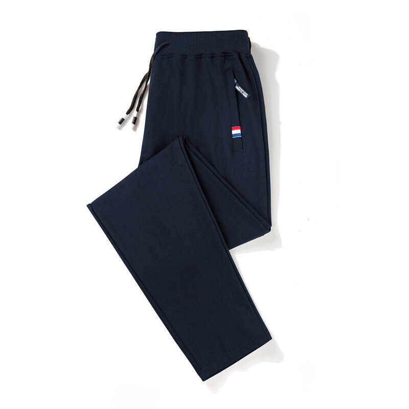 Pantaloni de sport de vară pentru bărbați, din bumbac pur, subțiri, respirabili, largi, mai mari, pantaloni casual cu picior drept, opțional