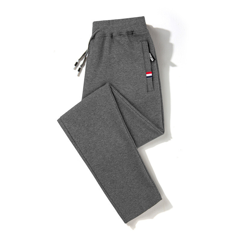 Pantaloni de sport de vară pentru bărbați, din bumbac pur, subțiri, respirabili, largi, mai mari, pantaloni casual cu picior drept, opțional