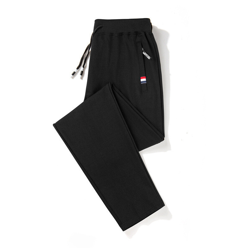 Pantaloni de sport de vară pentru bărbați, din bumbac pur, subțiri, respirabili, largi, mai mari, pantaloni casual cu picior drept, opțional