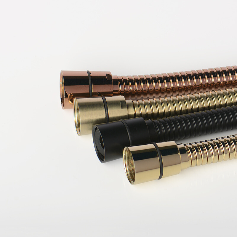 Visokokvalitetno crno crijevo za tuš Kupaonski pribor od nehrđajućeg čelika, mekana cijev za vodu 1,5 metara Kromirana, brušeno zlatna, siva, ORB
