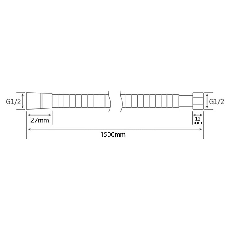 Visokokvalitetno crno crijevo za tuš Kupaonski pribor od nehrđajućeg čelika, mekana cijev za vodu 1,5 metara Kromirana, brušeno zlatna, siva, ORB