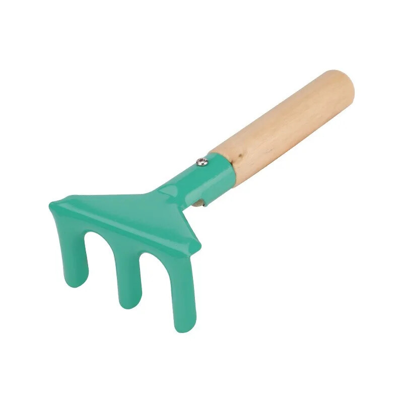 3 tk Kids Candy Color Aiatööriistad Mini metallist kellu puidust käepidemega Aiatööriistad Kellu reha labidas lastele