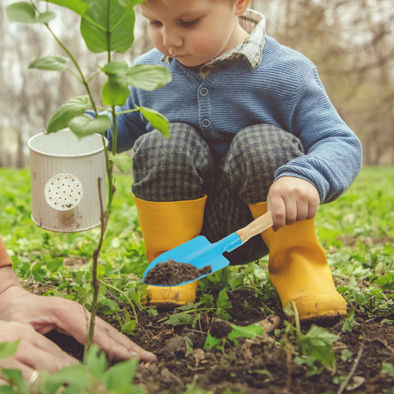 6PCS Set vrtnog alata, dječje grablje za plažu, drvena ručka, šarene igračke za učenje na otvorenom za djecu, dječake