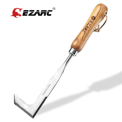 EZAEC Crack Weeder Crevice umbrohutõrjetööriist Roostevabast terasest Manuaalne Weeder Pöögipuu käepidemega muru aiatööriist