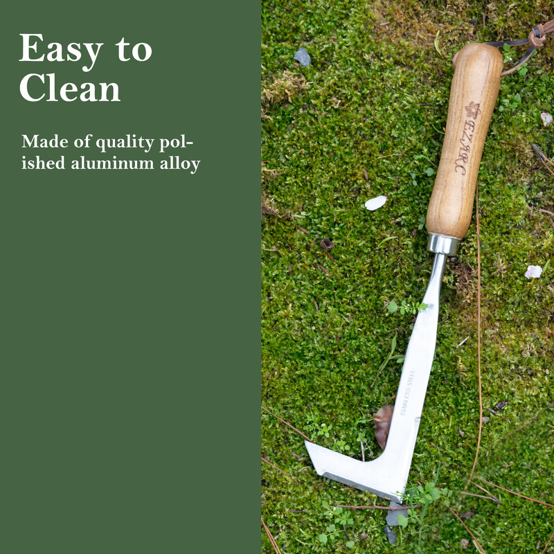 EZAEC Crack Weeder Crevice umbrohutõrjetööriist Roostevabast terasest Manuaalne Weeder Pöögipuu käepidemega muru aiatööriist