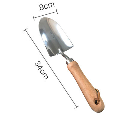 1 vnt. nerūdijančio plieno sodo įrankių rinkiniai Daugiafunkcinis mažas kastuvas su buko mediena / Toon medienos rankena, sodinant dirvą rankinis kastuvas