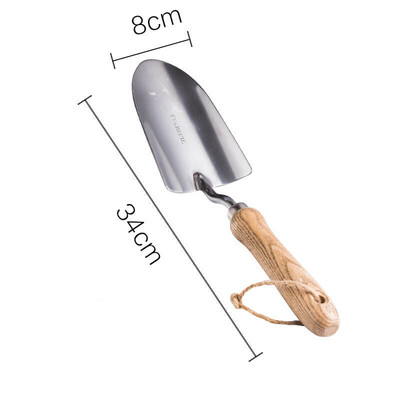 1 vnt. nerūdijančio plieno sodo įrankių rinkiniai Daugiafunkcinis mažas kastuvas su buko mediena / Toon medienos rankena, sodinant dirvą rankinis kastuvas