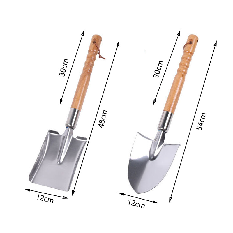 1 tk Roostevabast terasest aialabidas puidust käepidemega Multifunktsionaalne kultiveerimissiirdamise labidas Kaasaskantavad majapidamistööriistad