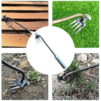 Χειροκίνητο Grass Weeder Carbon Steel Garden Weeders Grass Rooting Loose Soil Hand Weed Remover Root Weed Puller Gardening Tools