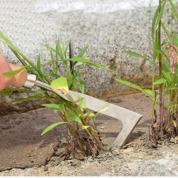 Πολυλειτουργικό ράφι Weeder Crevice Weeding Tool από ανοξείδωτο χάλυβα Garden Lawn Weeder Beech Handle Gardening Tool