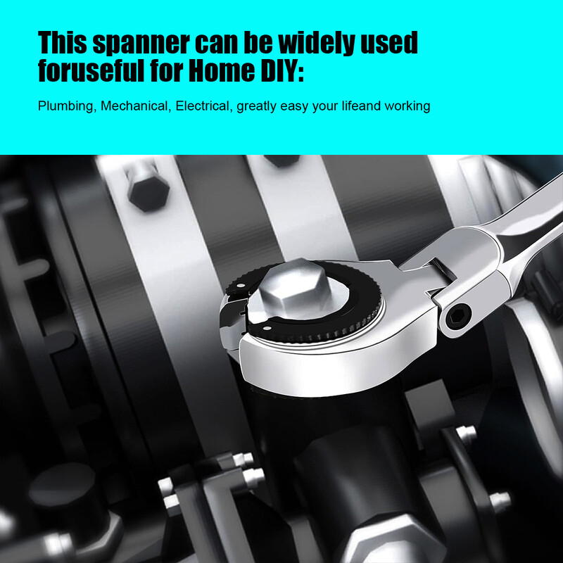 Kombinacija metričkog ključa sa fleksibilnom i fleksibilnom glavom 8-22 mm, metričkog ključa sa 72 zuba, čegrtaljke za cijevi od krom-vanadij čelika