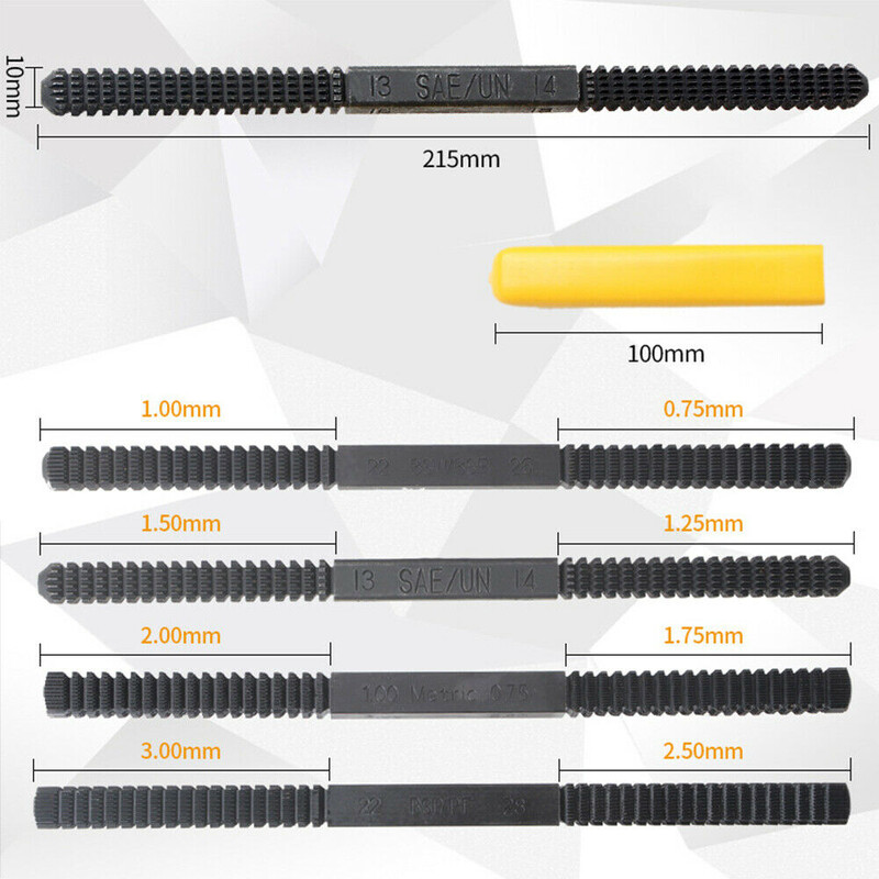 Siūlų taisymo dildė Metrinė sriegio atkūrimo taisymo dildė išvalo pažeistus sriegius 0,75–3 mm žingsnio metalo aparatinė įranga „pasidaryk pats“ rankiniai įrankiai