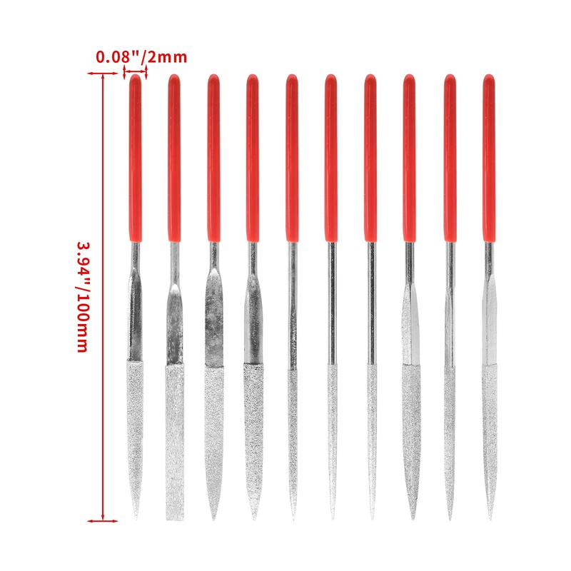 Σετ λίμας βελόνας διαμαντιού 10 τμχ για κοσμήματα μεταλλικό ξύλο κεραμικό γυαλί πέτρα χειροτεχνίας ακονίσματος Εργαλείο σκαλίσματος χειρός εργασίας