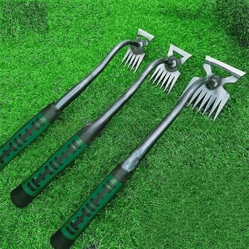 2In1 Manual Weed Remover Tool Garden Weeding Grass Rooting Rake Loosen Soil Harrow Agriculture Puller Shovel Yard Leaves Collect