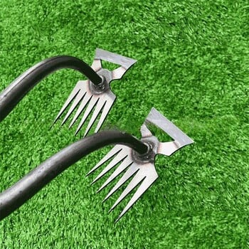 2In1 Manual Weed Remover Tool Garden Weeding Grass Rooting Rake Loosen Soil Harrow Agriculture Puller Shovel Yard Leaves Collect