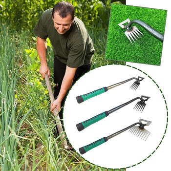 2In1 Manual Weed Remover Tool Garden Weeding Grass Rooting Rake Loosen Soil Harrow Agriculture Puller Shovel Yard Leaves Collect