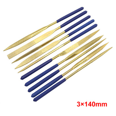 10 tk 3x140 mm nõelaviilide komplekt Käsitööriistad juveliirile puidu nikerdamiseks käsitöö metallist klaasist kivist roostevaba terase poleerimiseks nikerdamiseks