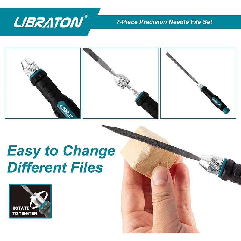 Libraton 6 buc Set pile cu ac Pile mici interschimbabile Pile mini Pile din lemn Set Pile metalice Pile din otel cu maner