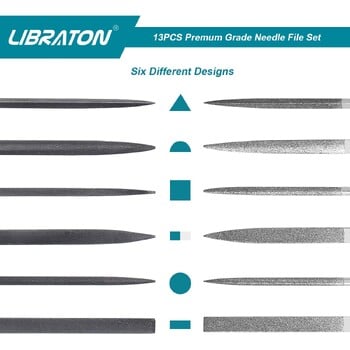 Libraton Small Files Set, Needle Diamond Files 13PCS, 6Pcs Jewlers Files & 6 Steel Files for Precision Metal File Work Wood Files