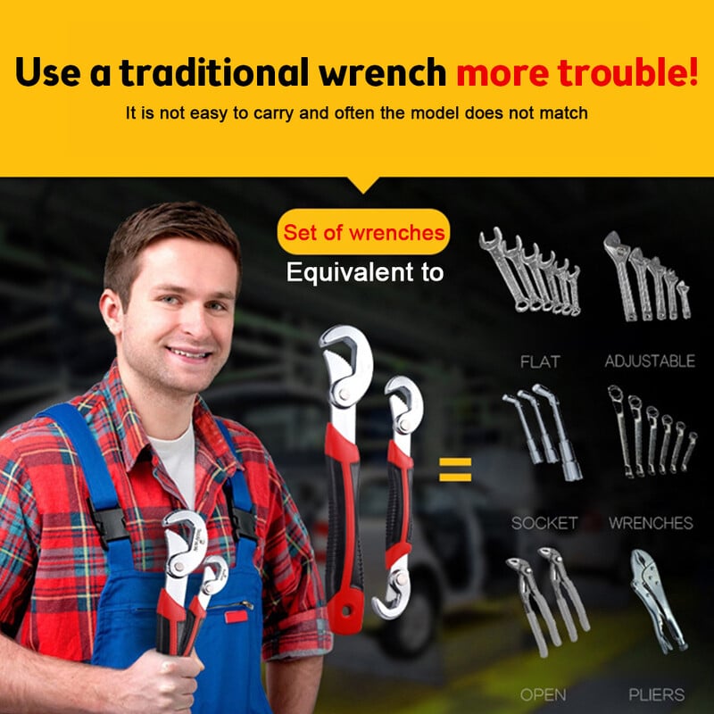 9-32 mm universaalne mutrivõti tööriist Reguleeritav universaalne mitmefunktsiooniline kaasaskantav pöördemomendi põrkega õlifiltri avamisvõti käsitööriistad