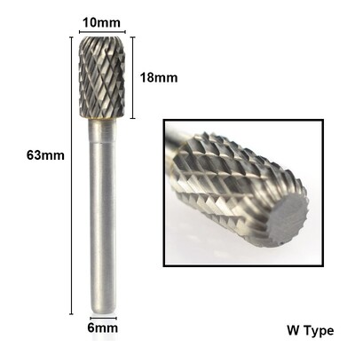XCAN dildės 1vnt 6 mm karbido dvigubo pjovimo sukamieji šlifavimo antgaliai 10 mm skersmens sukamoji dildė, skirta Dremel Rotary Tools abrazyviniams įrankiams