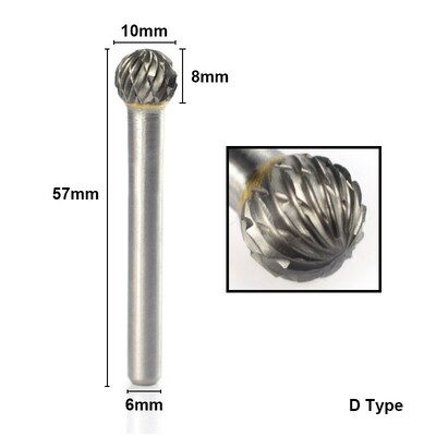 XCAN dildės 1vnt 6 mm karbido dvigubo pjovimo sukamieji šlifavimo antgaliai 10 mm skersmens sukamoji dildė, skirta Dremel Rotary Tools abrazyviniams įrankiams