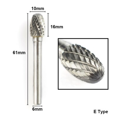 XCAN dildės 1vnt 6 mm karbido dvigubo pjovimo sukamieji šlifavimo antgaliai 10 mm skersmens sukamoji dildė, skirta Dremel Rotary Tools abrazyviniams įrankiams