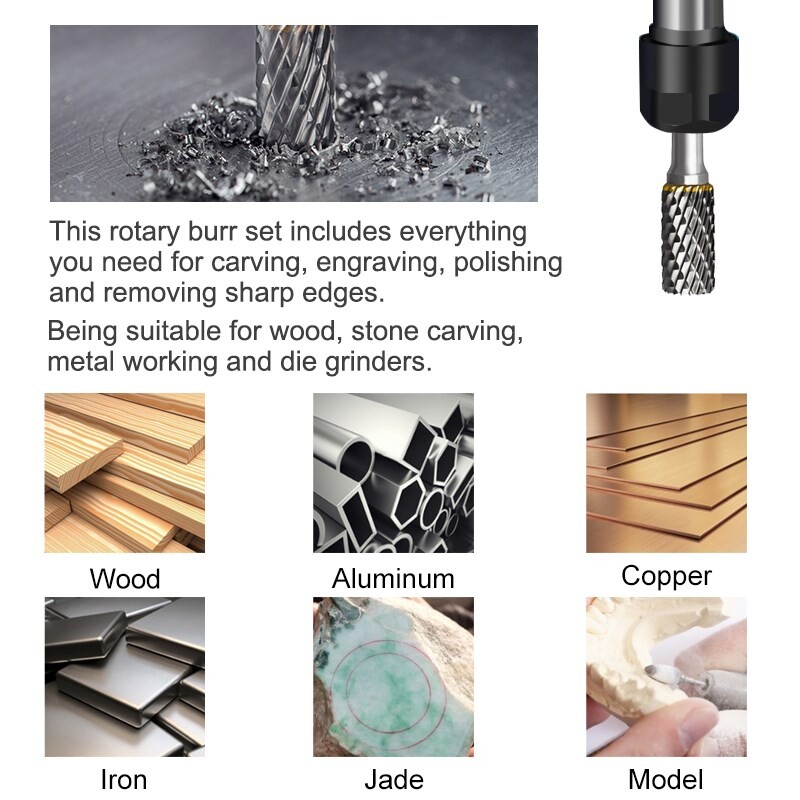 XCAN viilid 1 tk 6 mm varrega karbiidist topeltlõigatud pöördviil 10 mm läbimõõduga pöördviil Dremeli pöörlevate tööriistade abrasiivtööriistade jaoks