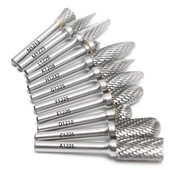 1p 1/4" 6mm vars 12mm läbimõõduga volframkarbiidist pöörlev viil Topeltlõigatud pöörlev puur 8mm-32mm tera pikkus Dremeli pöörlev tööriist