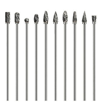 10pc 100mm Long Single/Double Cut Tungsten Solid Carbide Rotary Burrs Set 3*6mm τρυπάνι για περιστροφικά εργαλεία