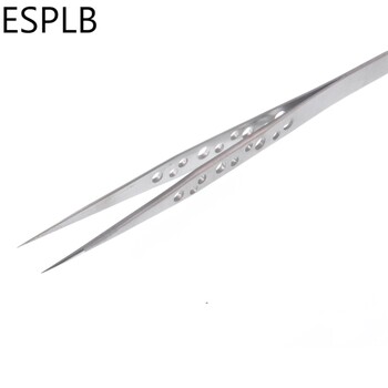 Εργαλεία χειρός επισκευής τηλεφώνου ESPLB Anti-Static Precision Curved Straight Tip Electronics Βιομηχανική λαβίδα Ασημί/Μαύρο τηλέφωνο