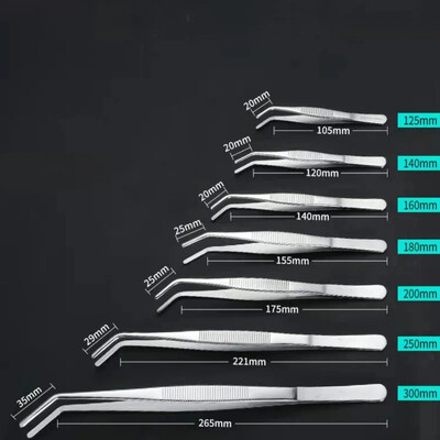 Roostevabast terasest mitmeotstarbelised küünarnukist pintsetid Akvaariumi klamber Pikad tangid Meditsiinilised pintsetid Tangid Lemmiklooma toitmise tööriistad Libisemiskindlad