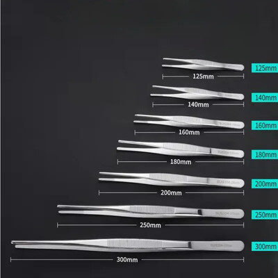 Roostevabast terasest mitmeotstarbelised küünarnukist pintsetid Akvaariumi klamber Pikad tangid Meditsiinilised pintsetid Tangid Lemmiklooma toitmise tööriistad Libisemiskindlad