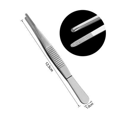 Roostevabast terasest pintsetid, millel on kumer, terava otsaga hammastatud ots