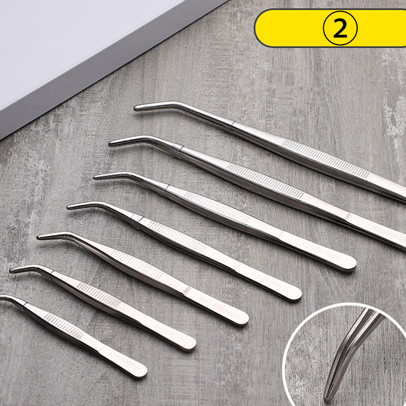 Roostevabast terasest pintsetid, millel on kumer, terava otsaga hammastatud ots