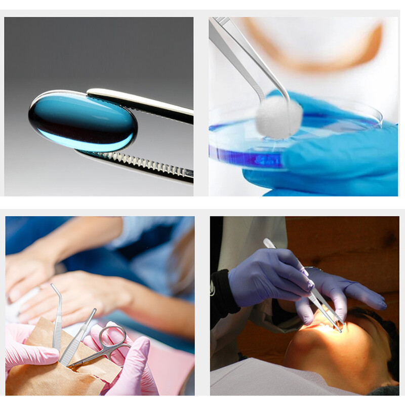 Roostevabast terasest pintsetid, millel on kumer, terava otsaga hammastatud ots