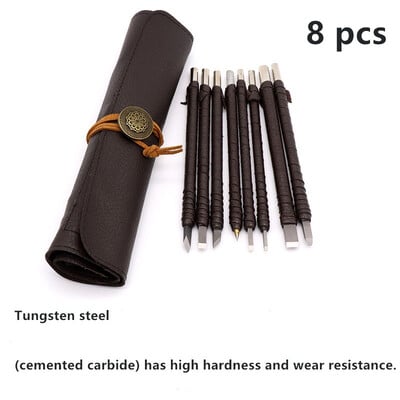 Profesionalus 3/8/10 vnt volframo plieno akmens drožybos rankinių įrankių rinkinys akmens drožybos kaltų rinkinys medžio apdirbimo drožybos įrankis