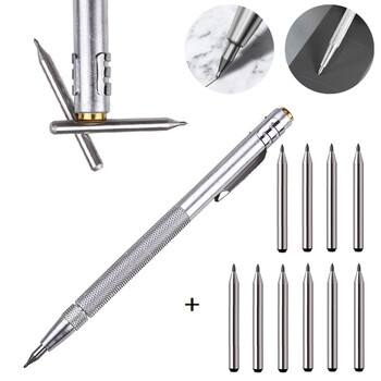 11PCS Накрайник от волфрамов карбид Scriber Engraving Pen Маркиращ накрайник за стъклокерамична обвивка Инструменти за маркиране на метална конструкция