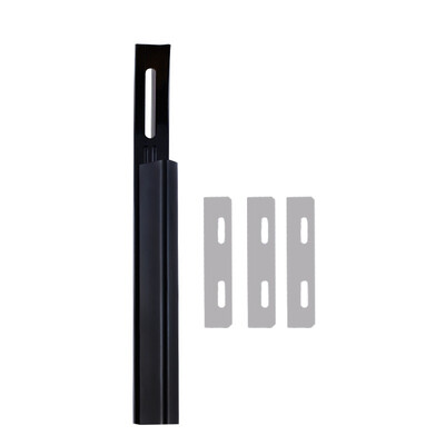 Must/hõbedane nahast suusatamisnuga tööriist 3 tk teraga Terasest kaarekujulised õhendamisnoad DIY käsitsi valmistatud nahast trimmimise tööriistad