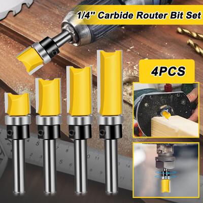 Flush Trim Router Set με 1/4 ίντσας στέλεχος ακριβείας κοπής ξυλουργικής φρέζας Εργαλείο πολυλειτουργικής ξυλουργικής