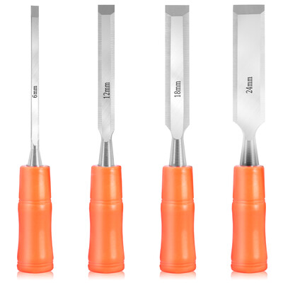 4 tk puidu nikerdamiseks peitlikomplekt süsinikterasest puidutöötlemistööriist 6/12/18/24 mm puusepatööd lamedad peitlid nikerdusnuga puusepa käsitööriist