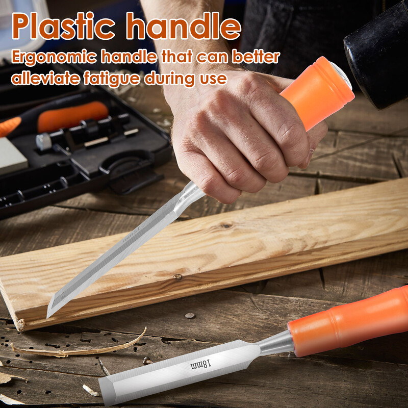 4 tk puidu nikerdamiseks peitlikomplekt süsinikterasest puidutöötlemistööriist 6/12/18/24 mm puusepatööd lamedad peitlid nikerdusnuga puusepa käsitööriist