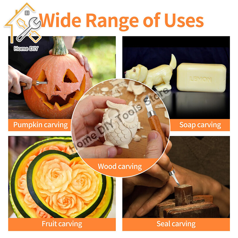 12tk/komplekt Puidukäepide Puidunikerduspeitel skalpellitööriistade komplekt Lõikur Puidunikerdusnugade komplekt Käsitööriistade komplekt