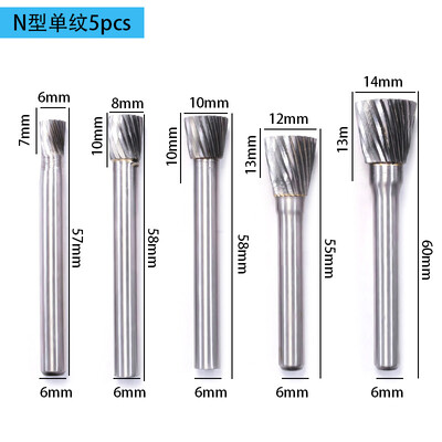6–14 mm kietojo lydinio sukamoji dildė dvigubo griovelio volframo plieno šlifavimo galvutė 6 mm koto skersmens poliravimo drožybos įrangos įrankis
